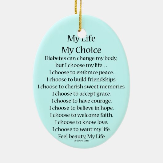 Diabetes Awareness Support Poem Ornament Pendants (Achterkant)