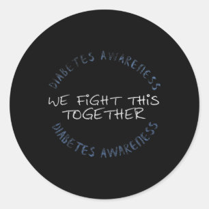 Diabetes Awareness T1D - Diabetes mam Dad Family G Ronde Sticker