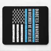 Diabetes Awareness T1D In November Draag we Blue M Muismat (Voorkant)