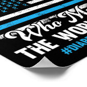 Diabetes Awareness T1d ondersteunt Amerikaanse vla Poster (Hoek)