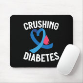 Diabetes Awareness T1D Warrior Crushing Diabetes Muismat (Met muis)