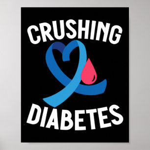 Diabetes Awareness T1D Warrior Crushing Diabetes Poster