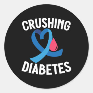 Diabetes Awareness T1D Warrior Crushing Diabetes Ronde Sticker