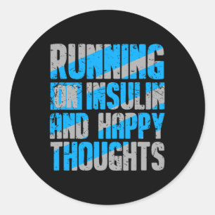Diabetes Awareness Type 1 2 - Diabetische T1D T2D Ronde Sticker