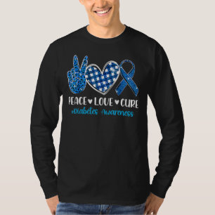 Diabetes Awareness Type 1 2 Women Kinder Peace Lov T-shirt