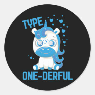 Diabetes Awareness Type 1 - Diabetic T1D Ronde Sticker