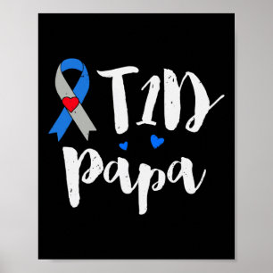 Diabetes Awareness Type 1 Papa Gifts Poster