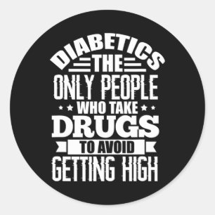 Diabetes Awareness Type 1 Type 2 Diabetes Plezier  Ronde Sticker