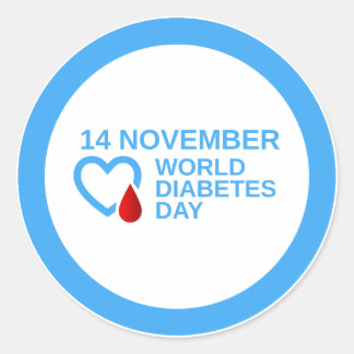 Diabetes Awareness Wereld Diabetes Dag 14 november Ronde Sticker