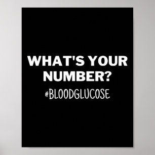 Diabetes Awareness What's Your Number Blood Glucos Poster