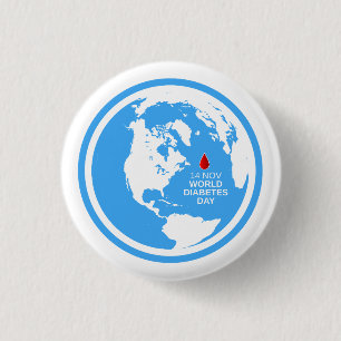 Diabetes Awareness World Diabetes Day 14 november Ronde Button 3,2 Cm