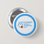 Diabetes Awareness World Diabetes Day 14 november Ronde Button 5,7 Cm (Voorkant /achterkant)