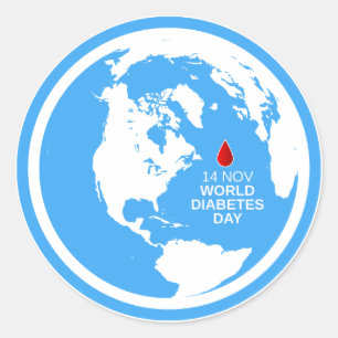 Diabetes Awareness World Diabetes Day 14 november Ronde Sticker