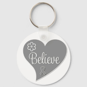 Diabetes Believe Grey Heart Sleutelhanger