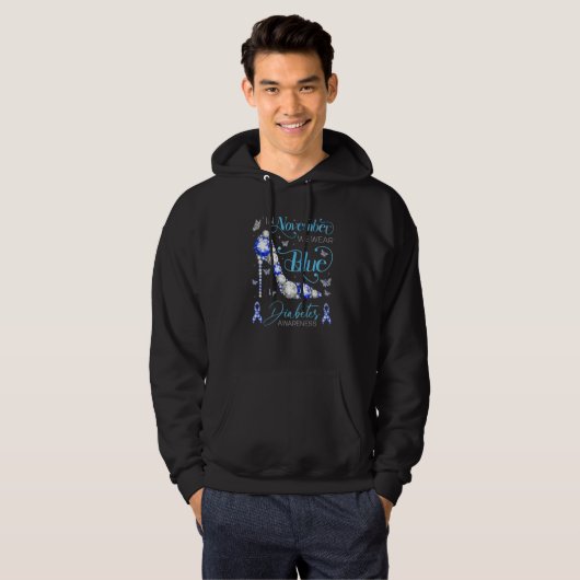 Diabetes Bewustheid In november Draag we blauw hoo Hoodie (Voorkant volledig)