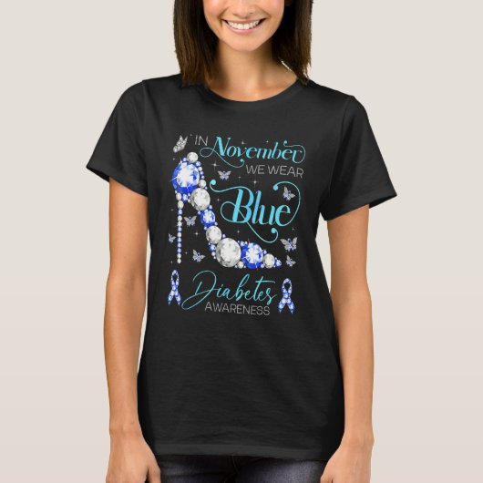 Diabetes Bewustheid In november Draag we blauw hoo T-shirt (Voorkant)