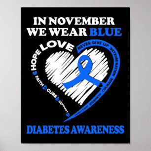 Diabetes Bewustheid In november Draag we blauw Poster