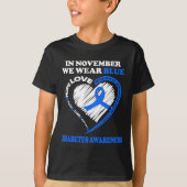 Diabetes Bewustheid In november Draag we blauw T-shirt (Voorkant)