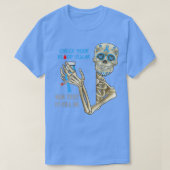 Diabetes Bewustheid Skelet Controleer uw bloedsuik T-shirt (Design voorkant)