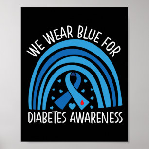 Diabetes Bewustmaking in november Draag we lintbla Poster