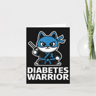 Diabetes Bewustzijn Blauwe Lint Ninja Kat Diabetes Kaart