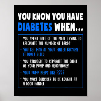 Diabetes Bewustzijn Diabetes Type 1 Leuk woordje o Poster