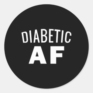 Diabetes bewustzijn - diabetische AF insuline powe Ronde Sticker