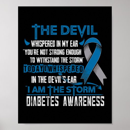 Diabetes bewustzijn Ik ben de Storm Devil Poster (Voorkant)