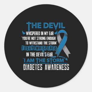 Diabetes bewustzijn Ik ben de Storm Devil Ronde Sticker