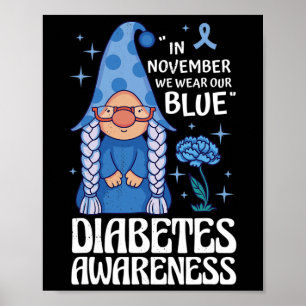 Diabetes bewustzijn. In november Draag we blauw. Poster