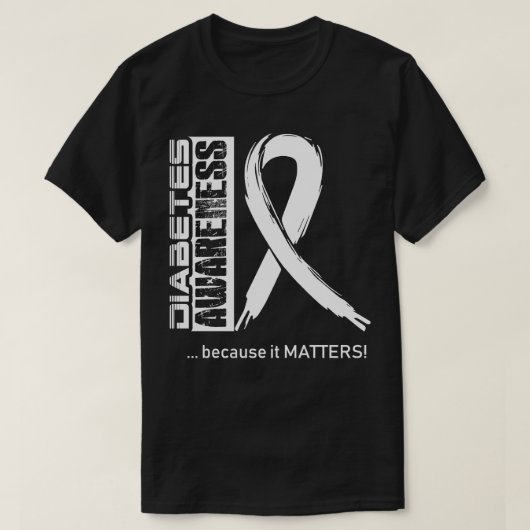 Diabetes bewustzijn omdat het belangrijk is in dez t-shirt (Design voorkant)
