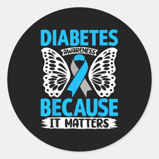 Diabetes bewustzijn omdat het ronde sticker (Voorkant)