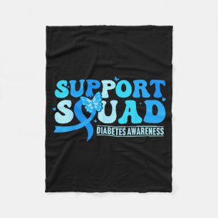 Diabetes Bewustzijn Steun Team T1d Blauwe Vlinder Fleece Deken