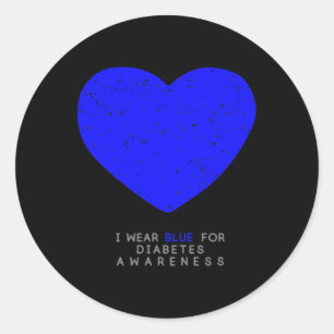 Diabetes Bewustzijn van het hart Ronde Sticker