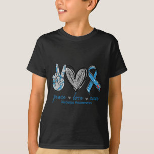 Diabetes Bewustzijn Vrede Liefde Cure T-shirt