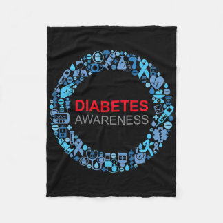 Diabetes Bewustzijn Wereld Diabetes Dag  Fleece Deken