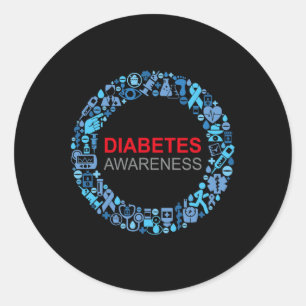 Diabetes Bewustzijn Wereld Diabetes Dag Ronde Sticker