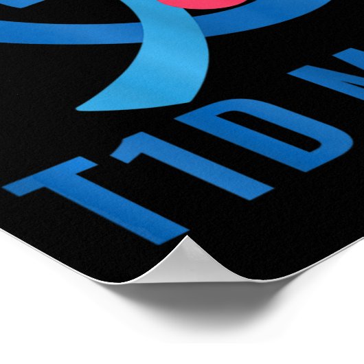 Diabetes bewustzijn Zijn gevecht is mijn vecht T1D Poster (Hoek)