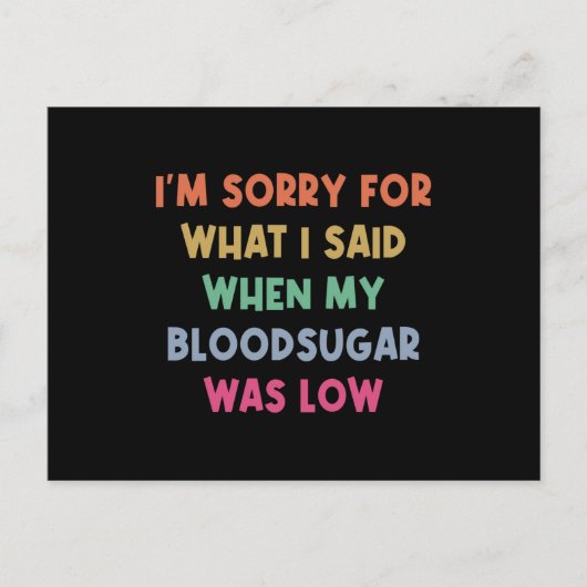 Diabetes Blood Sugar Joke Briefkaart (Voorkant)