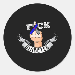 Diabetes Blue Ribbon Diabetic Type One Awareness D Ronde Sticker