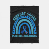 Diabetes Blue Support Squad Diabetes Awareness Fleece Deken (Voorkant)