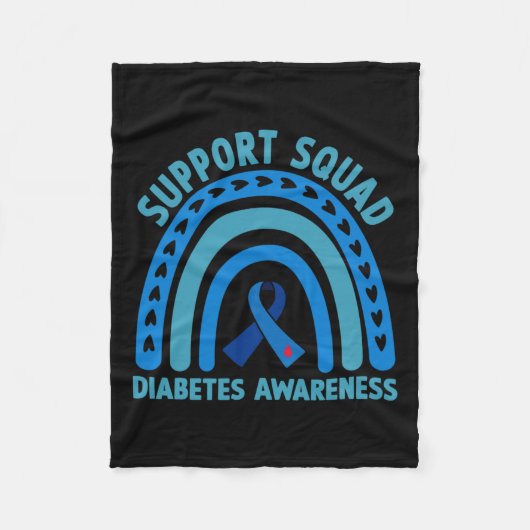 Diabetes Blue Support Squad Diabetes Awareness Fleece Deken (Voorkant)