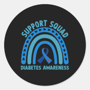 Diabetes Blue Support Squad Diabetes Awareness Ronde Sticker