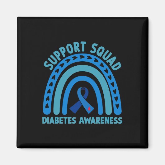 Diabetes Blue Support Squad Diabetes Bewustzijn Magneet (Voorkant)