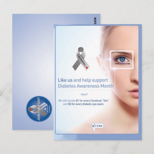 Diabetes Briefkaart (Voorkant / Achterkant)