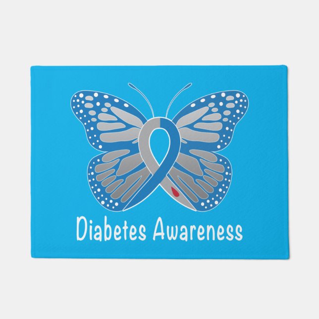 Diabetes Butterfly Awareness Deurmat (Voorkant)