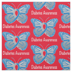 Diabetes Butterfly Awareness Ribbon Stof