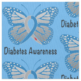 Diabetes Butterfly Awareness Ribbon Stof