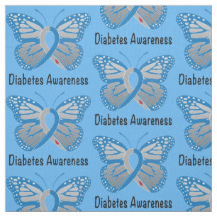 Diabetes Butterfly Awareness Ribbon Stof