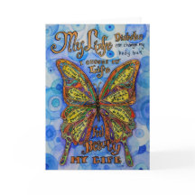 Diabetes Butterfly met Awareness Poem Note-kaarten